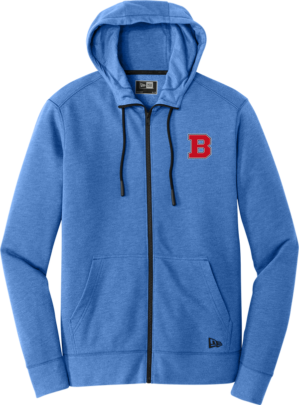 CT Bobcats New Era Tri-Blend Fleece Full-Zip Hoodie