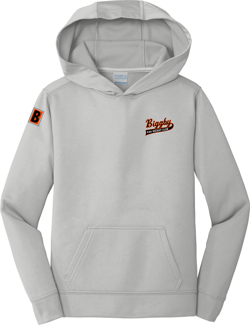 Biggby Coffee AAA Youth Performance Fleece Pullover Hooded Sweatshirt