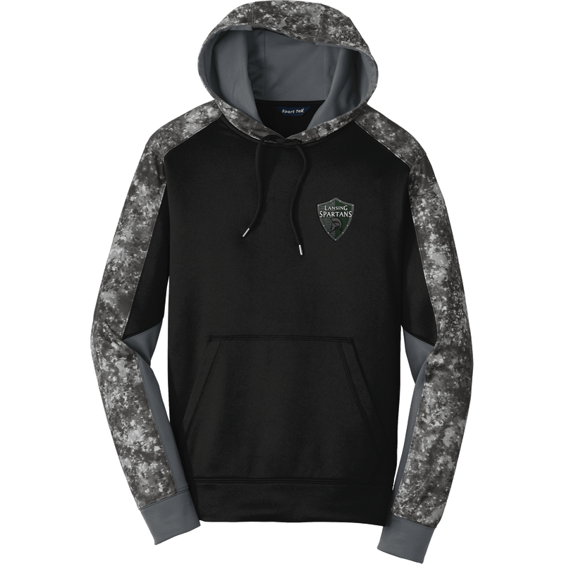 Lansing Spartans Sport-Wick Mineral Freeze Fleece Colorblock Hooded Pullover