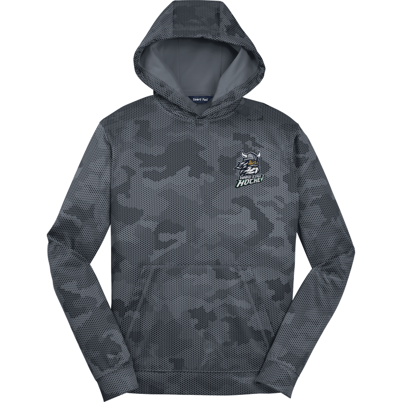 Hard Edge Hockey Youth Sport-Wick CamoHex Fleece Hooded Pullover