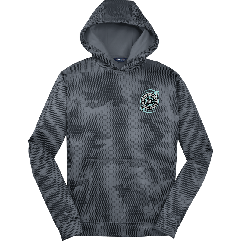 Brooklyn Aviators Youth Sport-Wick CamoHex Fleece Hooded Pullover